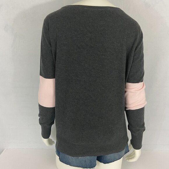 Athleta Women's Sweater Grey & Pink Scoop Neck Size M Long Sleeve Medium Weight - Picture 5 of 9